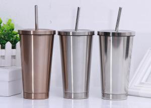 Wholesale 500ml 304 Stainless Steel Straw Cup , Creative Office Portable Straw Cups from china suppliers
