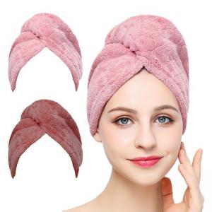 Wholesale Fast Dry Microfiber Head Towel Anti Frizz Hair Turban Pink Blue from china suppliers