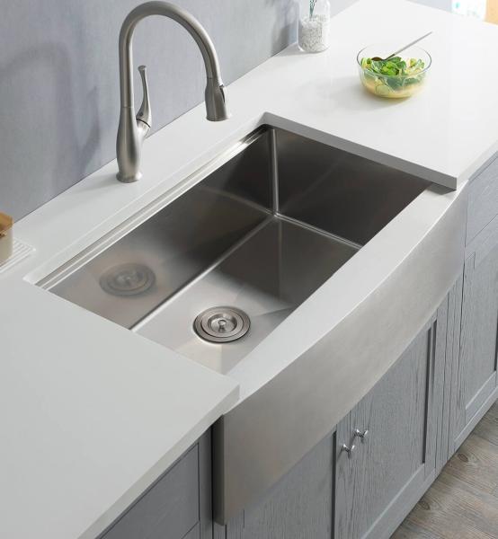 Single Bowl 36 Inch Kitchen Sink Apron Front Farmhouse Workstation 304 Stainless