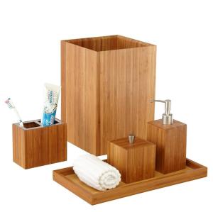Wholesale Customized Bamboo Bathroom Supplies 5 Piece Bamboo Bath And Vanity Box Antibacterial from china suppliers