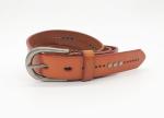 Dark Nickel Buckle Womens Studded Leather Belt With 95 - 125cm Length