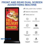 55 Inch Double Screen LCD Indoor Outdoor Advertising Display Totem Kiosk