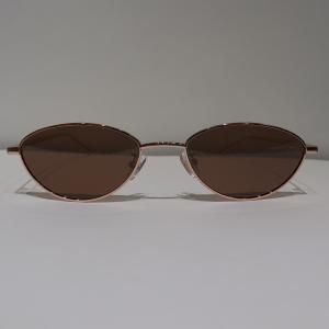 Wholesale Brown Anti Reflective Sunglasses Semicircle Rose Gold Sun Glare Glasses from china suppliers