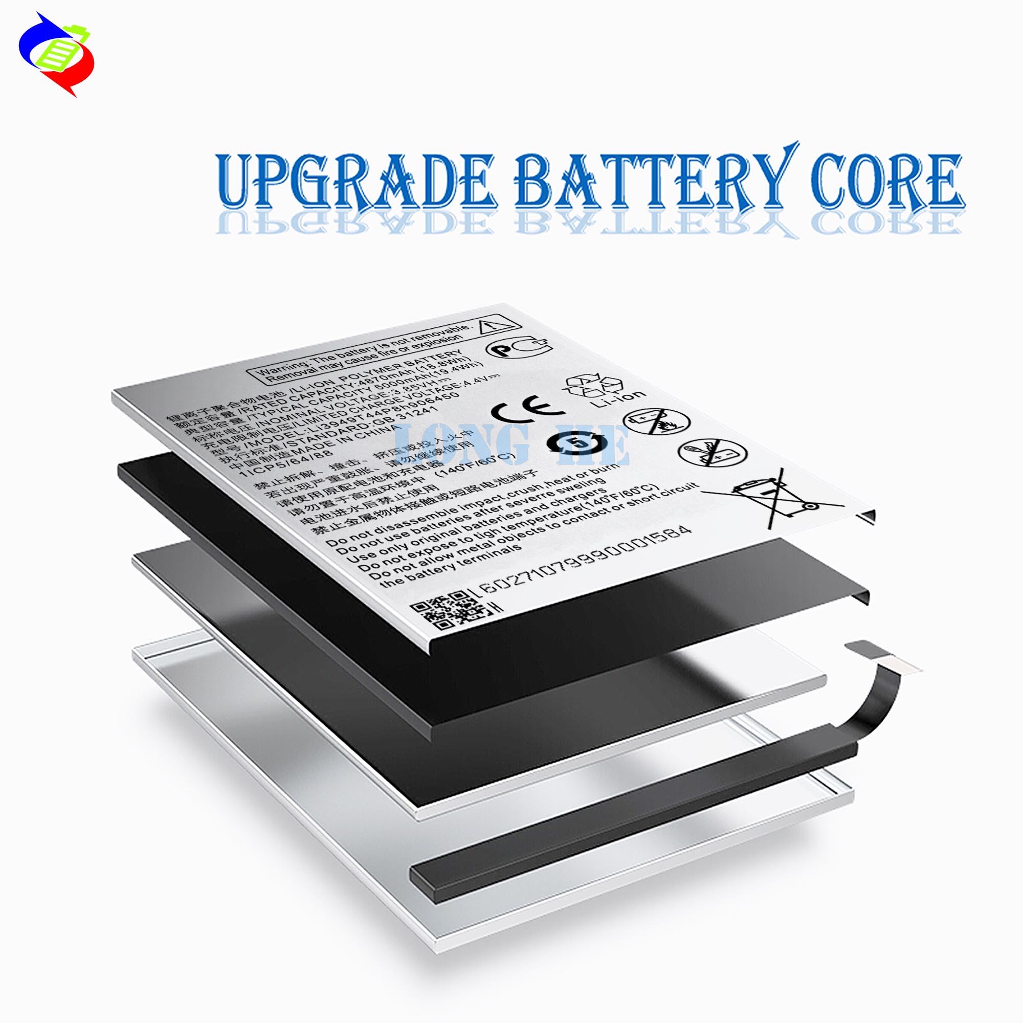 500PCS OEM/ODM Mobile Phone Battery Li3949T44P8H906450 for Blade 20 Blade A52 V1050