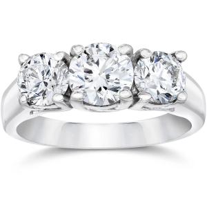 Wholesale Lab Made Diamond Jewelry Classic Style Three Stones Lab Grown Diamonds Jewlery Rings from china suppliers
