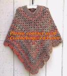 Hand Knitted Poncho, Brown Scarf,Wool Knitted Sweater Green Free Knitting