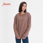 60% Cotton 40% Polyester Women Workout Hoodies Lightweight Crew Neck Sweatshirt