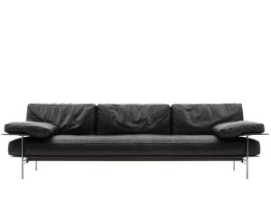 Wholesale Light Luxury Minimalist Multi-seat Black Hotel Room Leather Sofa With Metal Frame from china suppliers