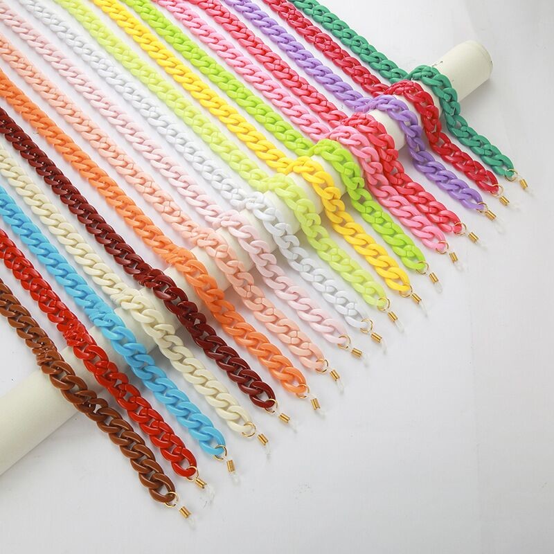 High quality fashion matte color facemask chain acrylic link masking chain for sale