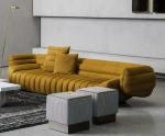 Vintage Light Luxury Style Brown Yellow Green 1-2-3 Seat Sofa Leather Velvet