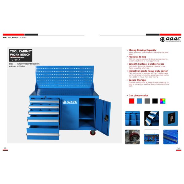 Work Bench Mobile Tool Cabinet Rolling 27 In. 5 Drawer Tool Box On Wheels