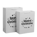 Small Business Logo Printed White Paper Bags with Custom Logo and Black Handle