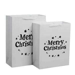 Wholesale Recyclable Kraft Paper Tote Bag Hot Foil / UV / Varnish Christmas Gift Wrap Bags from china suppliers