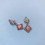 Fashion Gold Silver Square Rhinestone Bra Bow Pendant Charm