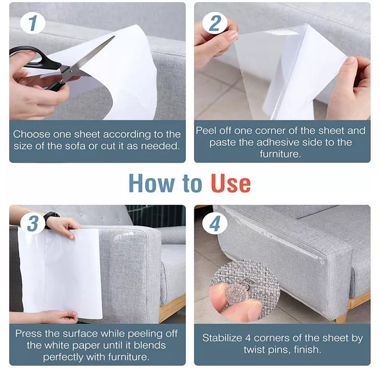 Pet Cat Training Scratching Guard Deterrent Furniture PVC Transparent Guard Protector