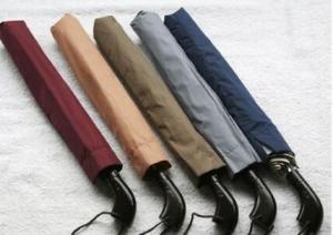 Wholesale Auto Open 2 Folding Golf Umbrella Black Wooden Handle Self Fabric Pouch from china suppliers