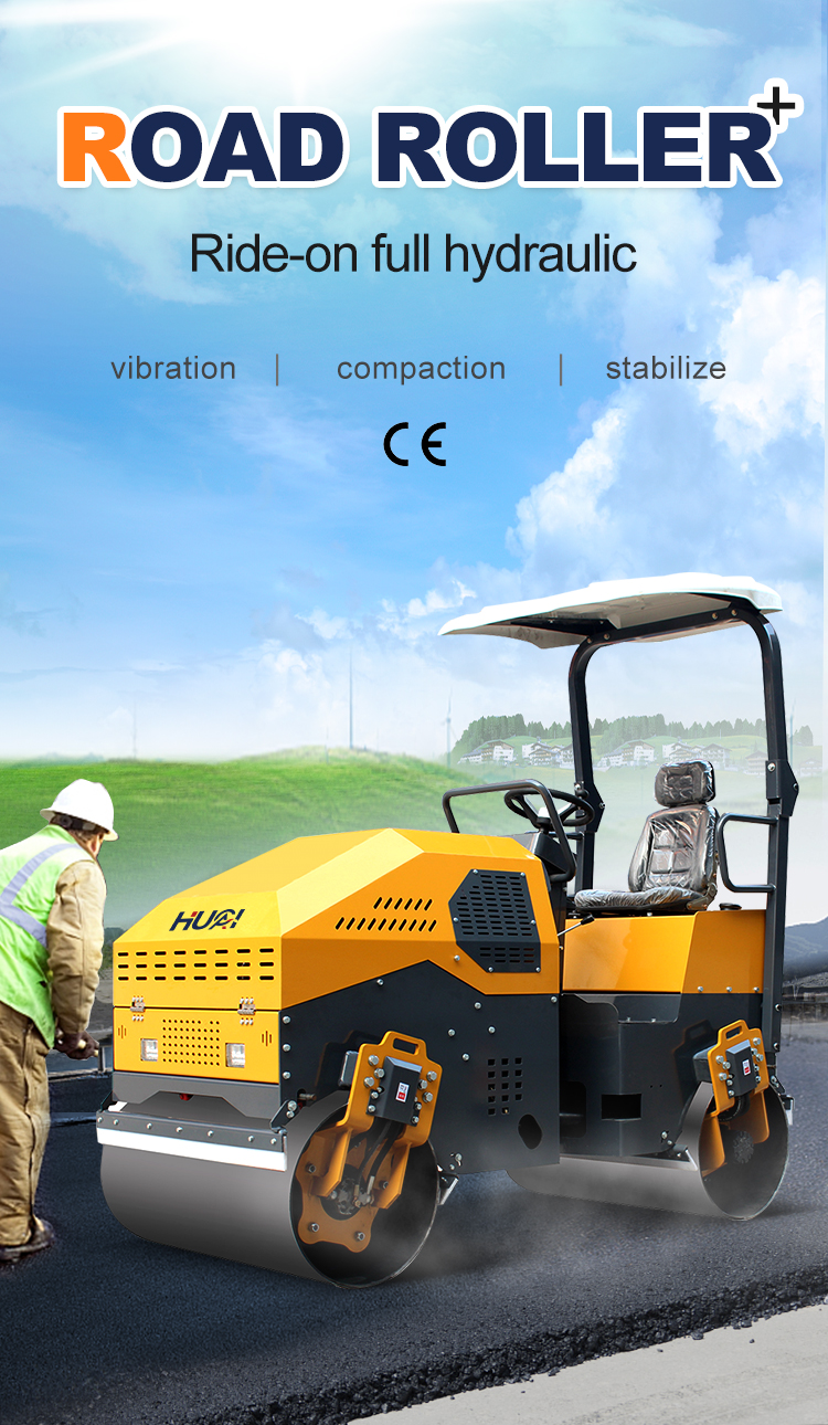 Full Hydraulic Transmission HQ-YL1200 3 Ton Vibratory Roller Compaction Road Roller