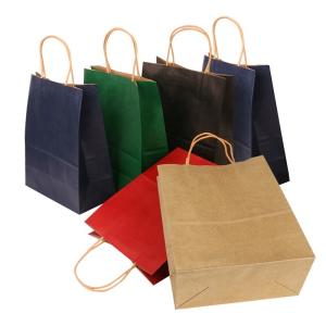 Wholesale Flat Bottom Personalized Brown Paper Bags With Paper Twisted Cord Handle from china suppliers