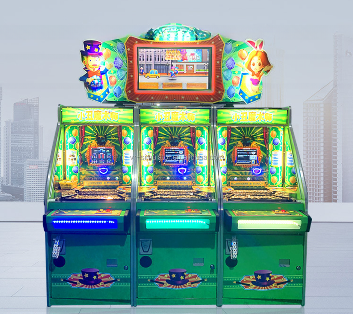 6 Players Joker Magician Arcade Coin Pusher Machine 194*80*229cm