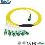 Low Insert Loss OS2 MPO To Uniboot LC Bunch Cable MTP-LC SM Fiber Optic Fanout