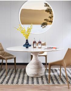 Wholesale Sturdy Hotel Restaurant Furniture Round Shape Natural Marble Dining Table from china suppliers