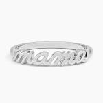 Classic 925 Sterling Silver14K Gold Highly Polished MAMA Women Rings In