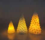3pk Halloween Wax Pinecone LED Light 11*11*19.5cm 9.2*9.2*16.8cm 6*6*10.5cm