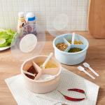 Cooking Condiment Flip Cover Partition Seasoning Plastic Salt Box