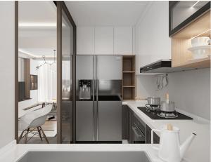 Wholesale With 50mm Quartz Stone Table Top Cabinet Pantry Unit In Modular Kitchen from china suppliers