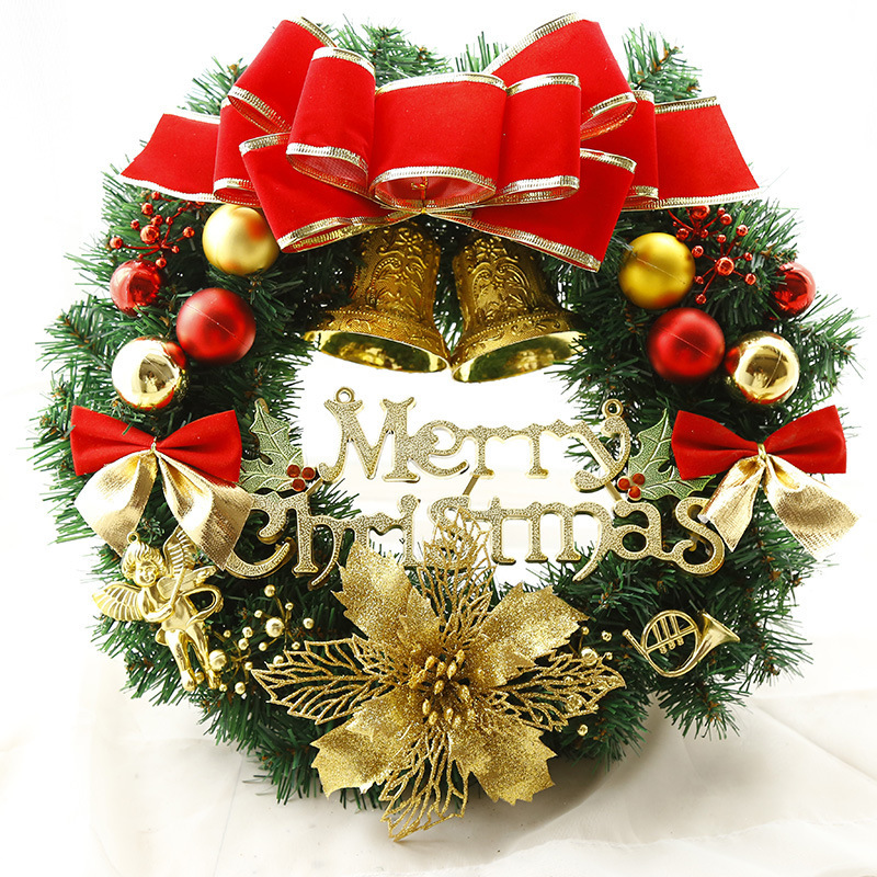 Christmas Wreath 30cm Front Door Wreath Decoration Door Hanging Green Wreath