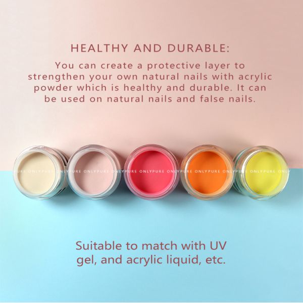 Custom Pure Only Fast Dry Glitter Colored Acrylic Nail Powder for Long Lasting Nails Nail Beauty Products Oem