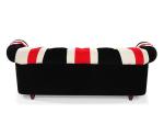 3 Seat Union Jack Fabric Chesterfield Sofa Couch High Density Foam