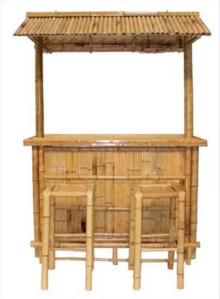 Beach Entertainment Waterproof Bamboo Tiki Bar 2 4 Bamboo Stool With Back