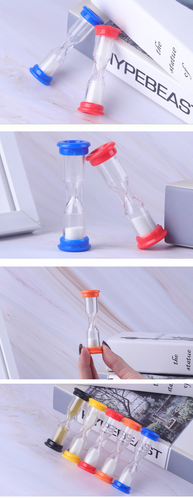 Plastic Decorative Hour Glasses , One Minute Sand Timer Hourglass