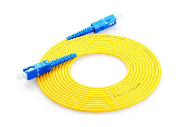 Single Mode Fiber Optic Patch Cord Sc Sc , Fiber Optic Jumper Yellow Color