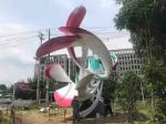 OEM Art Painted Flying Doves Abstract Outdoor Sculpture