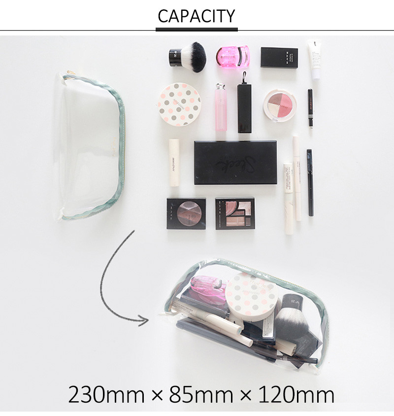 Transparent Waterproof Zipper TPU Holographic Cosmetic Bag