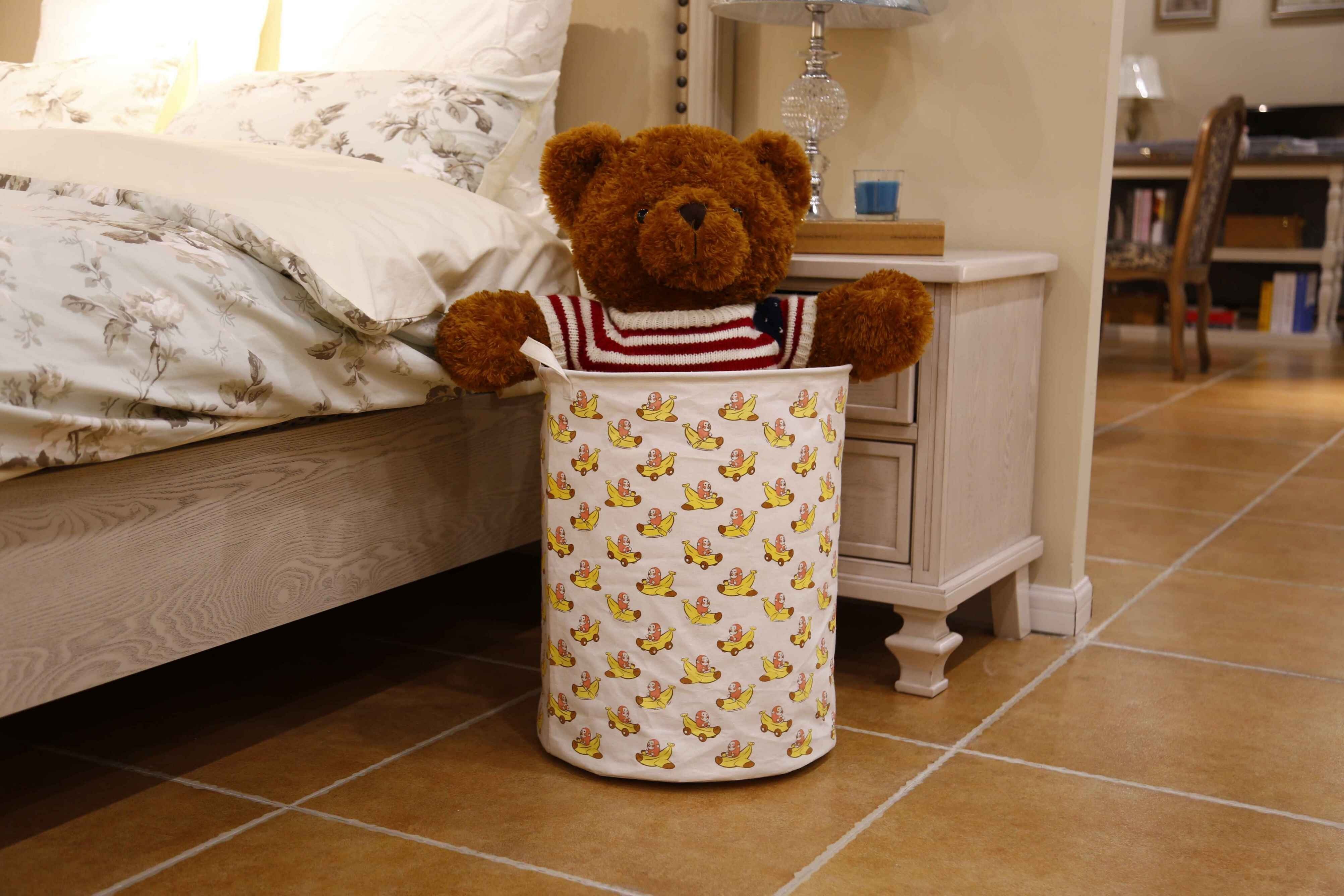 Foldable washing laundry basket clothes toy storage bag large box customizable colors monkey banana laundry facility