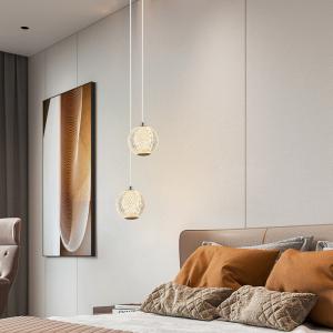 Wholesale Acrylic Bedside Senior Sense Light Luxury Classic Cafe Restaurant Bar Round Glass LED Chandelier from china suppliers
