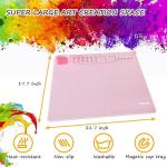 Pink Non Slip Silicone Paint Mat With Cup And Brush Kids And Artist Painting
