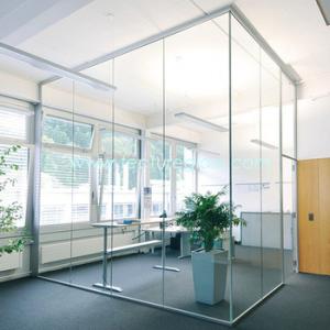 Wholesale Dustproof Glass Partition Wall Easy Cleaning Glass Office Partitions from china suppliers