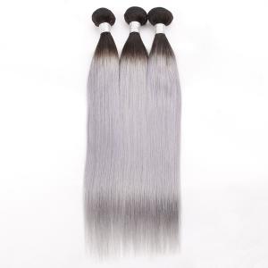 Wholesale 1B / Silver Grey Ombre Straight Malaysian Hair Extensions No Shedding from china suppliers