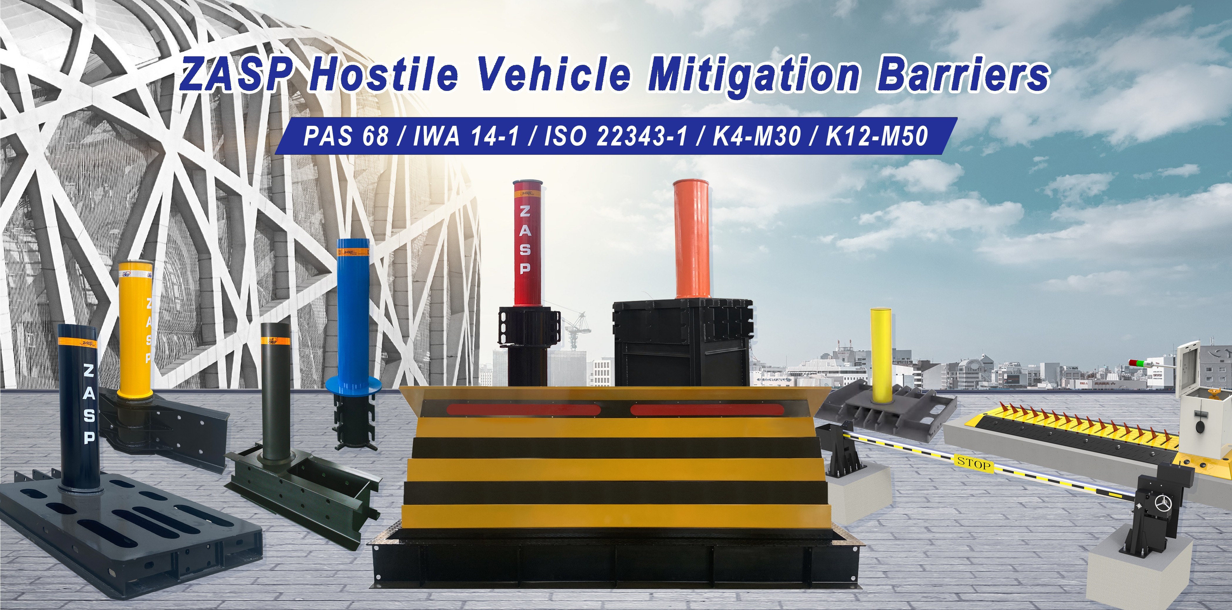 Anti-Corrosion Hydraulic Automatic Bollards With PAS 68 Amp IWA 14-1 Certification