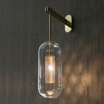 Loft Vintage Antique Bronze Golden Modern Wall Light Clear Glass Lampshade