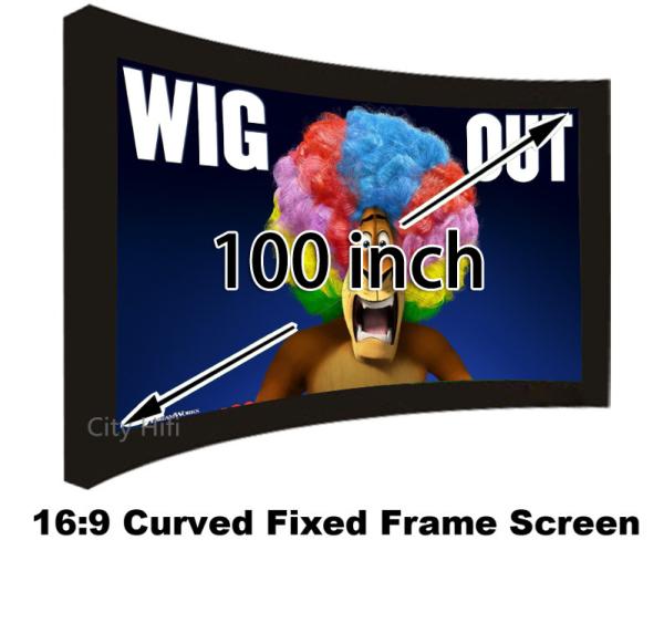 Made In China Best Price 100 Inch Curved Fixed Frame 16:9 Projection Screen For