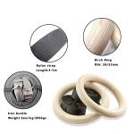High Quality Wood Adjustable Straps Pull Gym Gymnastic Rings Wooden fitness ring