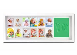 Wholesale White Baby First 12 Months Photo Frame Keepsake Sets Handprint / Footprint Display from china suppliers