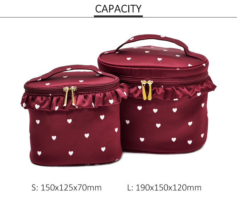 High Capacity Cheap Plain Round Cylinder Bucket Cosmetic Bag With Zipper