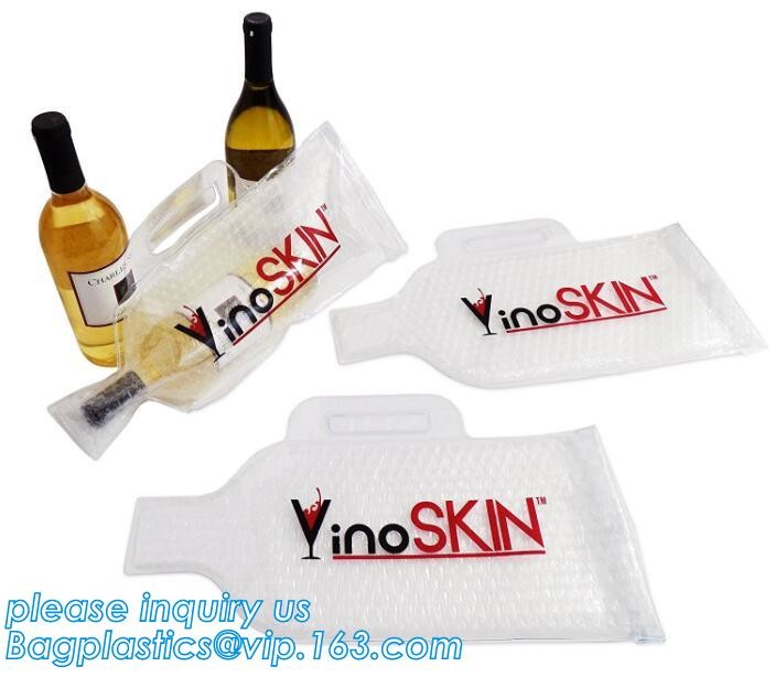 k bottom leakproof reusable wine bottle protector 3 pack bubble travel protective bag,USA Amazon WineSkin Protecto