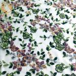 140cm Width 3D Flower Lace Fabric / Flower Embroidery Lace For Home Textile